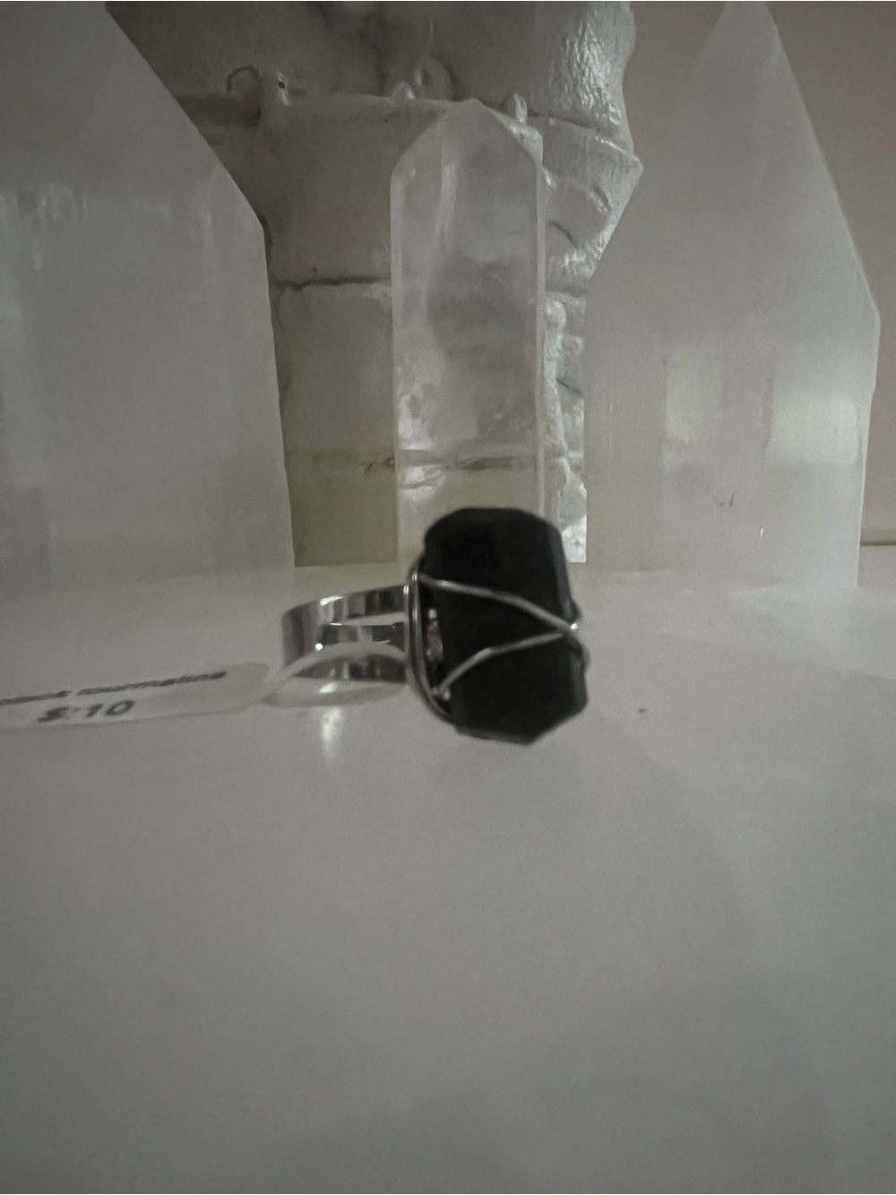 Black Tourmaline Wire-Wrap Ring